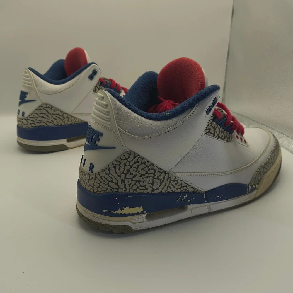 Nike Air Jordan 3 Retro‎ OG True Blue Mens 12 White Blue Red 854262-106 2016
